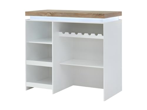 Vente-unique-Hausbar mit LEDs - MDF lackiert - Weiß & Eichefarben - Halo II Vente-unique-Hausbar mit LEDs - MDF lackiert - Weiß & Eichefarben - Halo II von Vente-unique