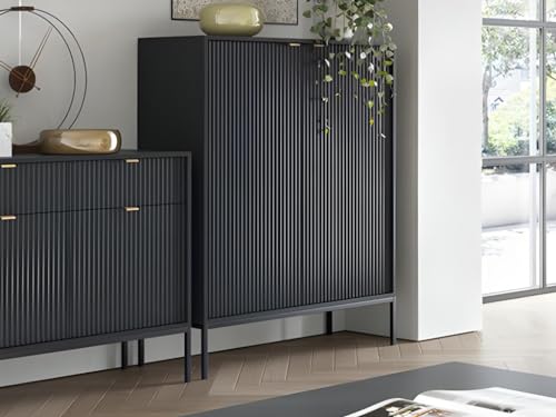 Vente-unique Highboard mit 2 Türen - Schwarz - LIOUBA von Vente-unique