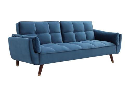 Vente-unique-Klappsofa 3-Sitzer mit Schlaffunktion - Samt - Blau - GULCAN Vente-unique-Klappsofa 3-Sitzer mit Schlaffunktion - Samt - Blau - GULCAN von Vente-unique