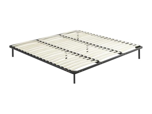Vente-unique-Lattenrost - mit Füßen - 200 x 200 cm - 3 x 19 Latten - Schwarz - Kalista von YSMÉE Vente-unique-Lattenrost - mit Füßen - 200 x 200 cm - 3 x 19 Latten - Schwarz - Kalista von YSMÉE von Vente-unique