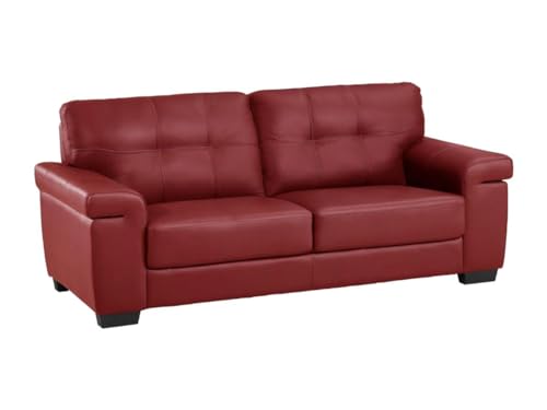 Vente-unique-Ledersofa 3-Sitzer - Rot - Hazel von Vente-unique