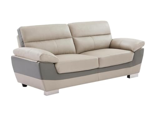 Vente-unique-Ledersofa 3-Sitzer - Taupe - Francesca von Vente-unique