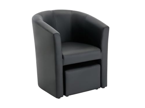 Vente-unique-Lounge-Sessel & Hocker - Kunstleder - Schwarz - Jovana Vente-unique-Lounge-Sessel & Hocker - Kunstleder - Schwarz - Jovana von Vente-unique