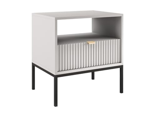 Vente-unique Pascal MORABITO-Nachttisch mit 1 Schublade & 1 Ablage - Grau - LIOUBA von Pascal Morabito von Vente-unique