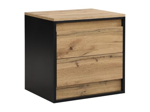Vente-unique-Nachttisch mit 2 Schubladen - Mit LED-Beleuchtung - MDF - Holzfarben & Schwarz - RUKALO Vente-unique-Nachttisch mit 2 Schubladen - Mit LED-Beleuchtung - MDF - Holzfarben & Schwarz - RUKALO von Vente-unique