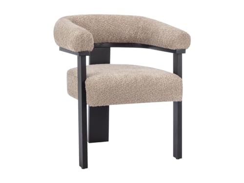 Vente-unique Pascal MORABITO-Stuhl mit Armlehnen - Bouclé-Stoff & Kautschukholz - Taupe & Schwarz - LIVELIA Vente-unique Pascal MORABITO-Stuhl mit Armlehnen - Bouclé-Stoff & Kautschukholz - Taupe & Schwarz - LIVELIA von Vente-unique