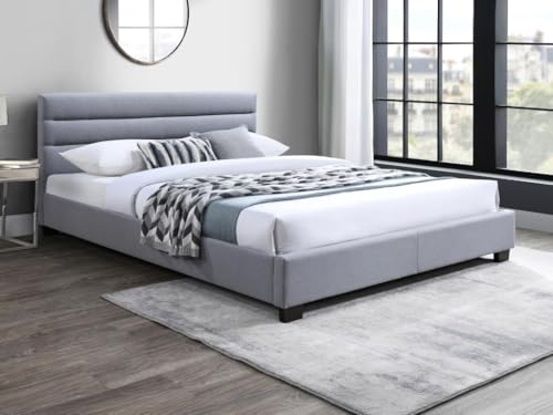 Vente-unique-Polsterbett - 180 x 200 cm - Stoff - Grau + Matratze - FAUSTIN Vente-unique-Polsterbett - 180 x 200 cm - Stoff - Grau + Matratze - FAUSTIN von Vente-unique