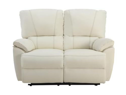 Vente-unique Relax 2-Sitzer-Sofa aus Leder, marcisfarben, elfenbeinfarben von Vente-unique