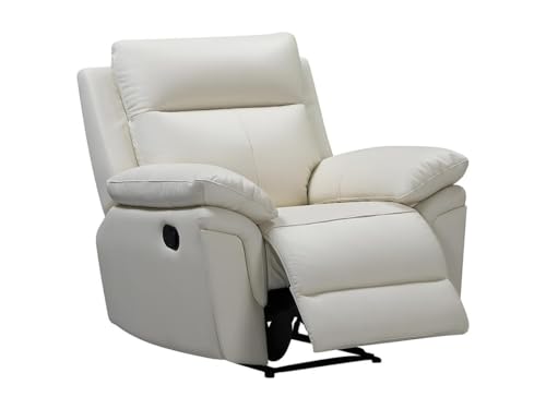 Vente-unique-Relaxsessel Fernsehsessel - Büffelleder - Elfenbein - PAKITA von Vente-unique