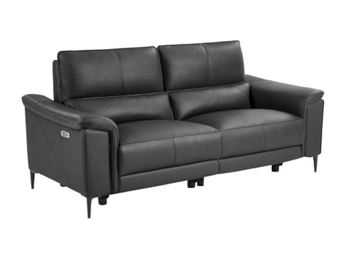Vente-unique-Relaxsofa elektrisch 3-Sitzer - Rindsleder - Anthrazitgrau - VALPARO Vente-unique-Relaxsofa elektrisch 3-Sitzer - Rindsleder - Anthrazitgrau - VALPARO von Vente-unique
