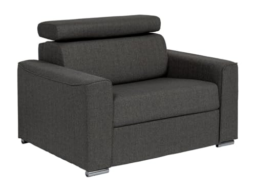 Vente-unique-Schlafsessel mit Matratze - Liegefläche 70 cm - Matratze 14 cm - Stoff - Grau - Vizir von Vente-unique