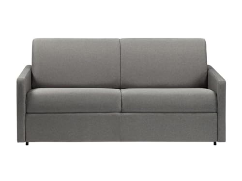 Vente-unique-Schlafsofa 3-Sitzer - Liegefläche: 140 cm - Matratzenhöhe: 18 cm - Stoff - Hellgrau - CALIFE von Vente-unique