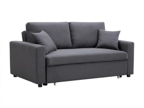 Vente-unique-Schlafsofa 3-Sitzer - Stoff - Anthrazit - INIZOR von Vente-unique