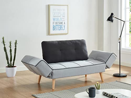 Vente-unique-Schlafsofa Klappsofa - Stoff - Hellgrau & Anthrazit - EBATY II Vente-unique-Schlafsofa Klappsofa - Stoff - Hellgrau & Anthrazit - EBATY II von Vente-unique