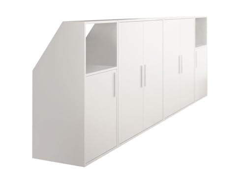 Vente-unique-Schrank unter Dachschräge mit 6 Türen & 2 Ablagen - Weiß - ADEZIO von Vente-unique