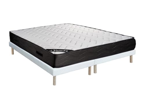 Vente-unique-Set aus Bettgestell + Matratze - 180 x 200 cm - 7-Zonen-Taschenfederkern & Memory Schaum - Stärke 24cm - MERISI von YSMÉE Vente-unique-Set aus Bettgestell + Matratze - 180 x 200 cm - 7-Zonen-Taschenfederkern & Memory Schaum - Stärke 24cm - MERISI von YSMÉE von Vente-unique