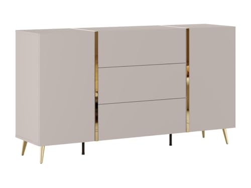 Vente-unique-Sideboard mit 2 Türen & 3 Schubladen - Beige & Goldfarben - MARZIALO von Vente-unique