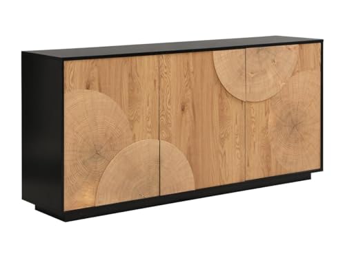 Vente-unique-Sideboard mit 3 Türen - MDF - Holzfarben & Schwarz - YASMELIA von Vente-unique