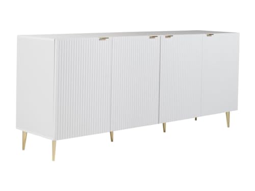 Vente-unique-Sideboard mit 4 Türen - MDF & Stahl - Weiß & Goldfarben - YESINIA von Vente-unique