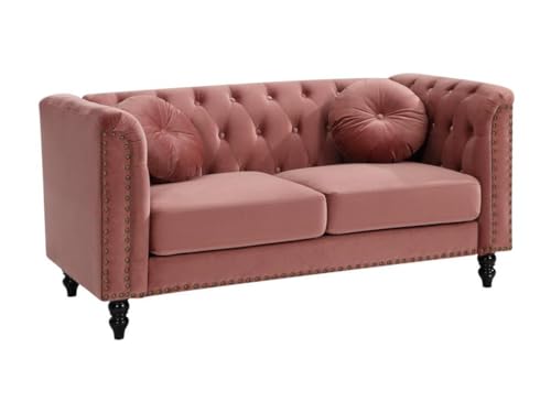 Vente-unique Sofa 2-Sitzer - Samt - Altrosa - Turner von Vente-unique