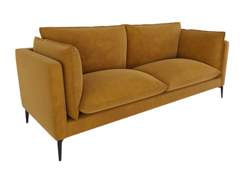 Vente-unique - Sofa 3-Sitzer - Samt - Senfgelb - Kestrel von Pascal MORABITO von Vente-unique