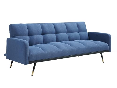 Vente-unique Sofa 3-Sitzer mit Schlaffunktion - Stoff - Blau - ROREMA von Vente-unique