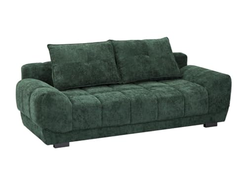 Vente-unique - Sofa 3-Sitzer mit Schlaffunktion - Stoff - Grün - FERLI von Vente-unique