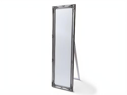 Vente-unique - Standspiegel mit Stuck - 50 x 170 cm - Eukalyptusholz - Silberfarben - ELVIRE von Vente-unique