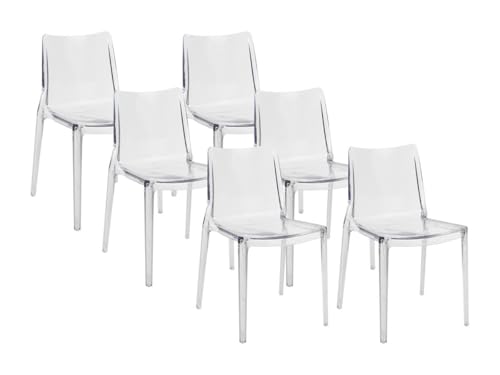 Vente-unique-Stuhl 6er-Set - Polycarbonat - Kristall - RANZAKA von Vente-unique