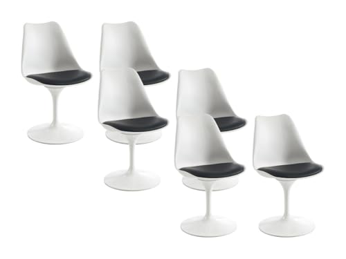 Vente-unique-Stuhl 6er-Set - Polypropylen, Kunstleder & Stahl - Weiß & Schwarz - XAFY Vente-unique-Stuhl 6er-Set - Polypropylen, Kunstleder & Stahl - Weiß & Schwarz - XAFY von Vente-unique