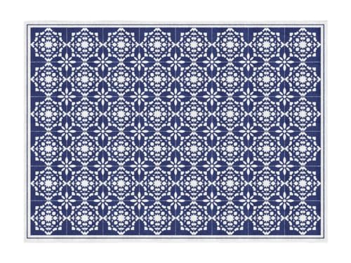 Vente-unique - Teppich - Indoor oder Outdoor - Fliesen-Optik - 150 x 200 cm - Blau & Weiß - BAYONA von Vente-unique