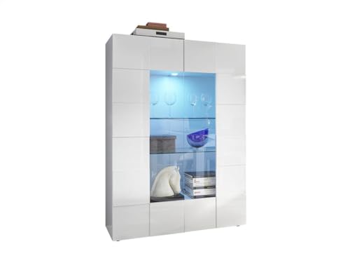 Vente-unique - Vitrine Calisto ‚Äì LEDs ‚Äì 2 Türen ‚Äì weiß lackiert von Vente-unique