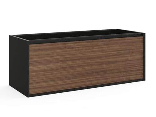 Vente-unique-Waschbeckenunterschrank hängend - Streifenoptik - Holzfarben dunkel & Schwarz - 120 cm - BANIVA von Vente-unique
