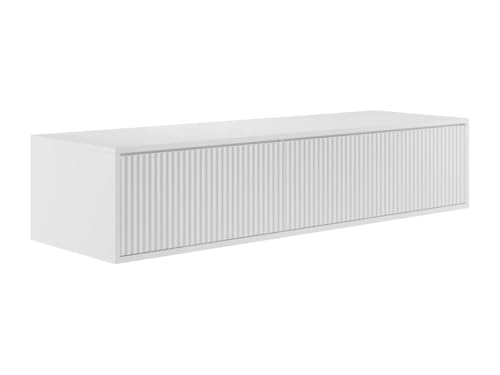 Vente-unique-Waschbeckenunterschrank hängend - Streifenoptik - Weiß - 150 cm - ARNEGA von Vente-unique
