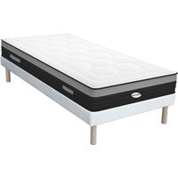 Visco-Taschenfederkernmatratze-Lattenrost-Set - 90 x 200 cm - Hybridmatratze - 7 Zonen - Stärke 25 cm - AMARANTE von NATUREA Visco-Taschenfederkernmatratze-Lattenrost-Set - 90 x 200 cm - Hybridmatratze - 7 Zonen - Stärke 25 cm - AMARANTE von NATUREA von Vente-unique