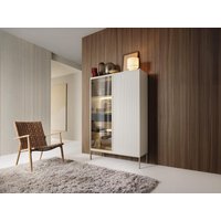 Vitrinenschrank - 2 Türen & 1 Schublade - mit LED-Beleuchtung - MDF & Rauchglas - Beige & Schwarz - OVILA Vitrinenschrank - 2 Türen & 1 Schublade - mit LED-Beleuchtung - MDF & Rauchglas - Beige & Schwarz - OVILA von Vente-unique