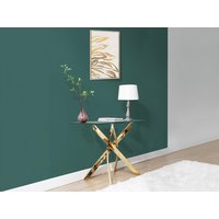 Wandkonsole - Sicherheitsglas & Goldfarbenes Metall - Transparent - COSIMA Wandkonsole - Sicherheitsglas & Goldfarbenes Metall - Transparent - COSIMA von Vente-unique