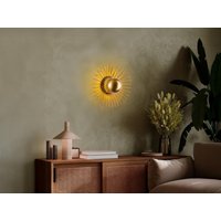 Wandlampe aus Drahtmetall - Goldfarben - T. 18 x Ø 45 cm - ZYMA von Vente-unique