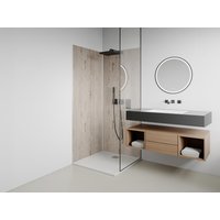 Wandpaneele Dusche 2er-Set inkl. Profile - Aluminium - 2x 90 x 210 cm - Holz-Optik Hell - ENEKO Wandpaneele Dusche 2er-Set inkl. Profile - Aluminium - 2x 90 x 210 cm - Holz-Optik Hell - ENEKO von Vente-unique