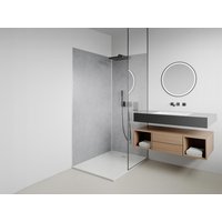 Wandpaneele Dusche 2er-Set inkl. Profile - Aluminium - 90 x 120 x 210 cm - Beton-Optik - ARFINO Wandpaneele Dusche 2er-Set inkl. Profile - Aluminium - 90 x 120 x 210 cm - Beton-Optik - ARFINO von Vente-unique