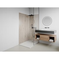 Wandpaneele Dusche 2er-Set inkl. Profile - Aluminium - 90 x 120 x 210 cm - Holz-Optik Hell - ENEKO Wandpaneele Dusche 2er-Set inkl. Profile - Aluminium - 90 x 120 x 210 cm - Holz-Optik Hell - ENEKO von Vente-unique