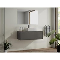 Waschbeckenunterschrank hängend - Anthrazit - 94 cm - TEANA II von Vente-unique