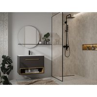 Waschbeckenunterschrank hängend - Anthrazit - mit Einbauwaschtisch - 80 cm - YANGRA von Vente-unique