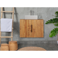 Waschbeckenunterschrank hängend - Helles Teakholz - 80 x 55 cm - SAWAN Waschbeckenunterschrank hängend - Helles Teakholz - 80 x 55 cm - SAWAN von Vente-unique