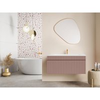 Waschbeckenunterschrank hängend - Streifen-Optik - Rosa - 100 cm - SATARA Waschbeckenunterschrank hängend - Streifen-Optik - Rosa - 100 cm - SATARA von Vente-unique