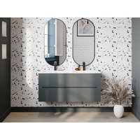 Waschbeckenunterschrank hängend mit Einbauwaschbecken - 120 cm - Grau gerippt - PAVANI von Vente-unique
