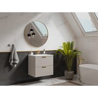 Waschbeckenunterschrank hängend mit Einbauwaschbecken - Streifenoptik - Beige - 60 cm - ZEVARA Waschbeckenunterschrank hängend mit Einbauwaschbecken - Streifenoptik - Beige - 60 cm - ZEVARA von Vente-unique