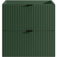 Waschbeckenunterschrank hängend unter Waschbecken - Streifenoptik - Grün matt - 60 cm - ZEVINI Waschbeckenunterschrank hängend unter Waschbecken - Streifenoptik - Grün matt - 60 cm - ZEVINI von Vente-unique