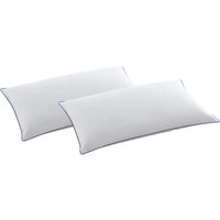 Weiche Anti-Milben-Kopfkissen 2er-Set - 50 x 70 cm - Satinbezug 120 Fäden/cm² - Füllung 300 gr/m² - Weiß mit blauer Ziernaht - PRESTIGIA von Palacio von Vente-unique