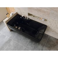 Whirlpool-Badewanne - Schwarz - 1 Person - 140 Liter - 150 x 75 x 54,5 cm - Ecke links - GAVINO von Vente-unique